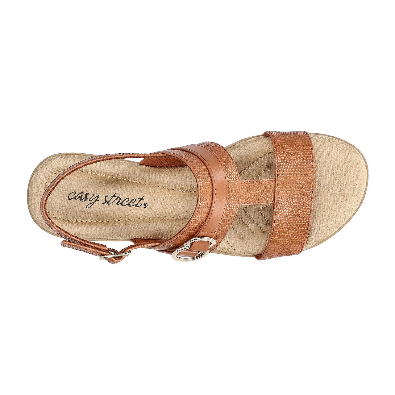 Easy Street Caddo Wedge Sandal Easy Street Caddo Wedge Sandal -Gustwillers Clothing Shop Easy Street Caddo Wedge Sandal TAN 4 19563.1717000416
