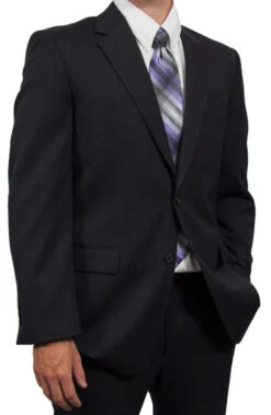 Eisenberg 2 Button Charcoal Pinstripe Suit Separate Coat