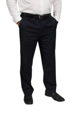 Eisenberg Pleated Solid Navy Suit Separate Pant