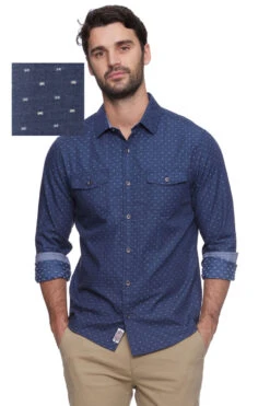 Flag & Anthem Akron Dobby Shirt 2 Flag & Anthem Akron Dobby Shirt -Gustwillers Clothing Shop Flag Anthem Akron Dobby Shirt NAVY 2 61498.1710887638