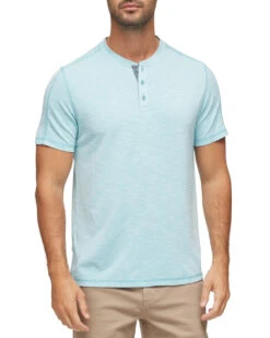 Flag & Anthem MadeFlex Momentum Slub Henley -Gustwillers Clothing Shop Flag Anthem MadeFlex Momentum Slub Henley AQUA 2 72927.1716915048