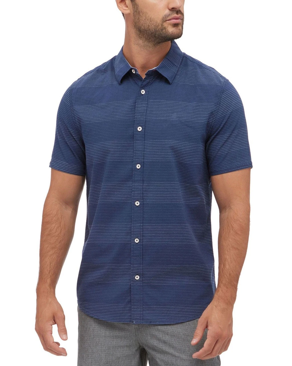 Flag & Anthem Monroe Striped Textured Shirt Flag & Anthem Monroe Striped Textured Shirt -Gustwillers Clothing Shop Flag Anthem Monroe Striped Textured Shirt NAVY 1 22338.1710887349