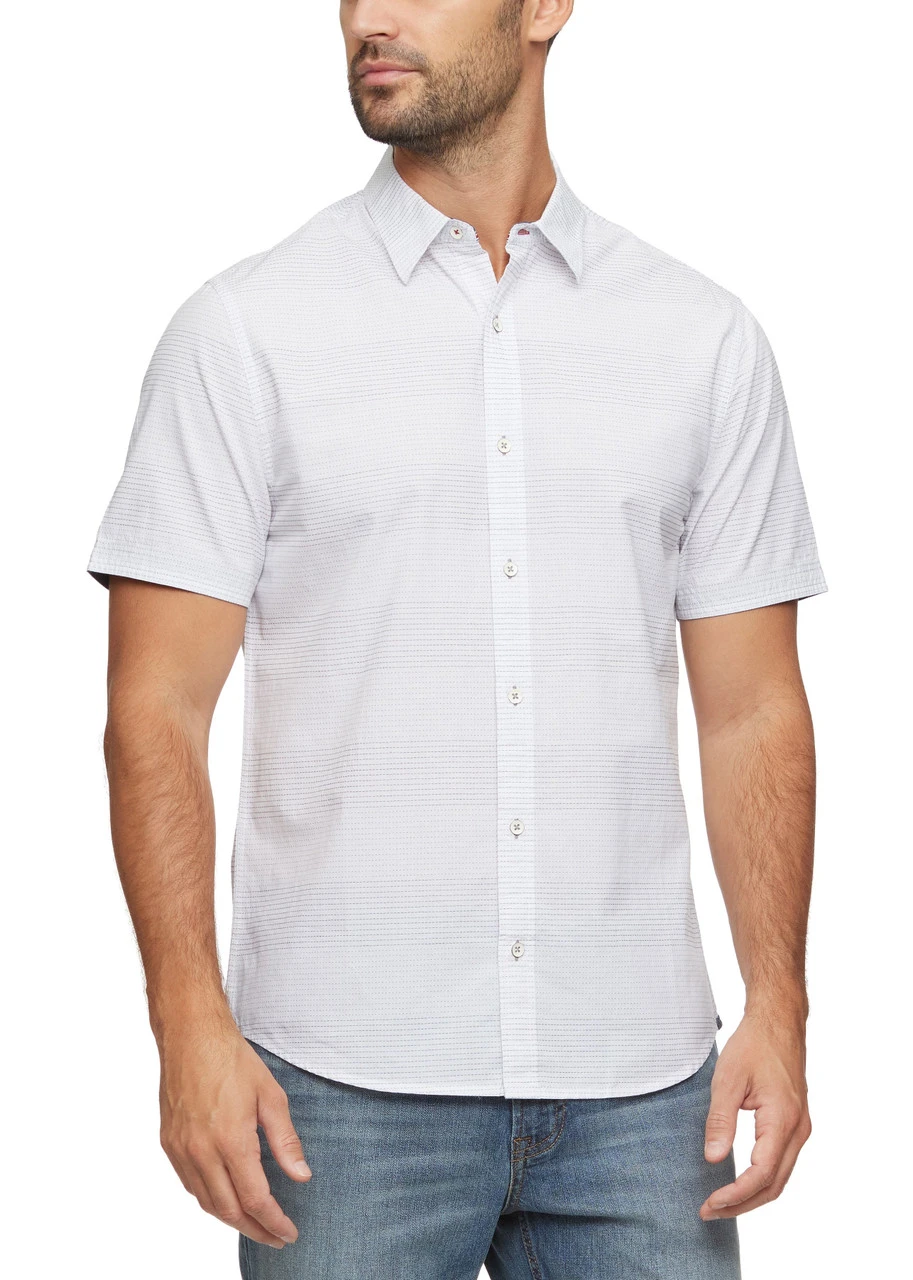 Flag & Anthem Monroe Striped Textured Shirt Flag & Anthem Monroe Striped Textured Shirt -Gustwillers Clothing Shop Flag Anthem Monroe Striped Textured Shirt WHITE 1 74669.1710887333