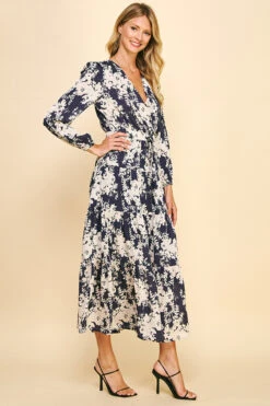 Floral Long Sleeve Maxi Dress -Gustwillers Clothing Shop Floral Long Sleeve Maxi Dress DEEPVIOL 2 99371.1710522646