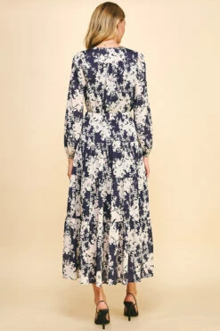 Floral Long Sleeve Maxi Dress -Gustwillers Clothing Shop Floral Long Sleeve Maxi Dress DEEPVIOL 3 38541.1710522649