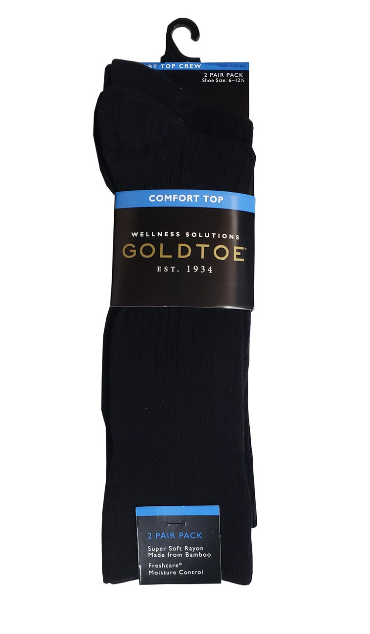Gold Toe Wellness Comfort Top Crew Sock 2PK Gold Toe Wellness Comfort Top Crew Sock 2PK -Gustwillers Clothing Shop Gold Toe Wellness Comfort Top Crew Sock 2PK BLACK 2 29247.1710887554