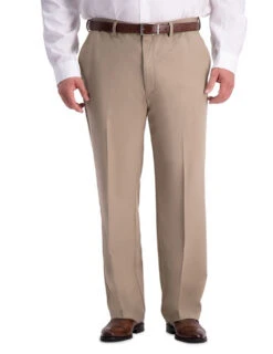 Haggar Big & Tall Flat Front Cool 18® Pro Pant -Gustwillers Clothing Shop Haggar Big Tall Flat Front Cool 18 Pro Pant TAN 1 74304.1711467749