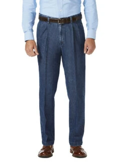 Haggar Pleated Premium Stretch Denim