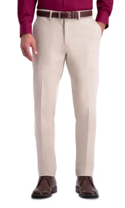 Haggar Premium Flat Front Slim Fit Pant -Gustwillers Clothing Shop Haggar Premium Flat Front Slim Fit Pant SAND 1 35329.1710530908