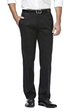 Haggar Premium Flat Front Straight Fit Khaki -Gustwillers Clothing Shop Haggar Premium Flat Front Straight Fit Khaki BLACK 1 14770.1710530728