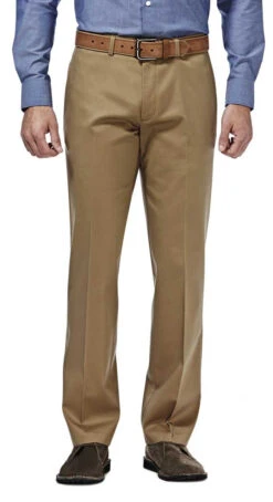 Haggar Premium Flat Front Straight Fit Khaki -Gustwillers Clothing Shop Haggar Premium Flat Front Straight Fit Khaki BRKHAKI 1 21586.1710530700