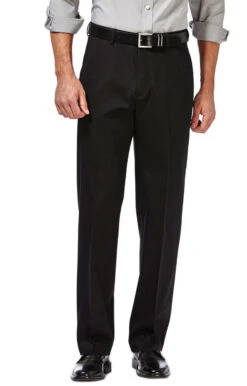 Haggar Premium No Iron Flat Front Khaki -Gustwillers Clothing Shop Haggar Premium No Iron Flat Front Khaki BLACK 1 46900.1710530072