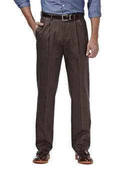 Haggar Premium Pleated No Iron Khaki -Gustwillers Clothing Shop Haggar Premium Pleated No Iron Khaki CHOCLATE 1 24115.1710528477