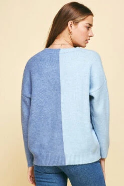 Half & Half Sweater -Gustwillers Clothing Shop Half Half Sweater BLUEMULT 2 91034.1710523326