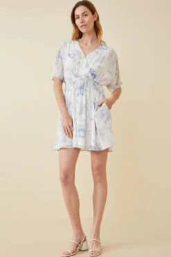 Hayden Floral Smocked Surplice Dress -Gustwillers Clothing Shop Hayden Floral Smocked Surplice Dress OFFWHITE 4 26707.1714678852