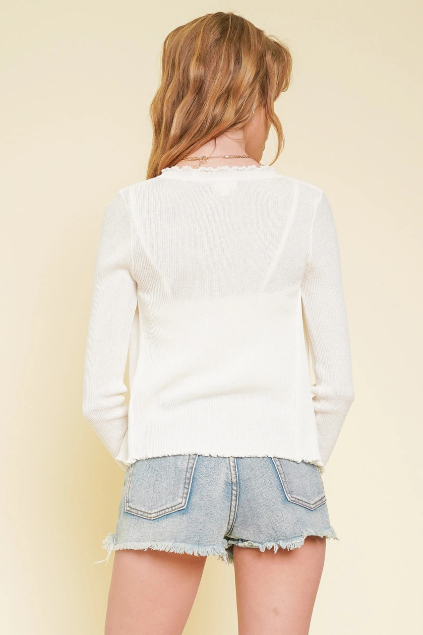 Hem & Thread Cabbage Hem Cardigan Hem & Thread Cabbage Hem Cardigan -Gustwillers Clothing Shop Hem Thread Cabbage Hem Cardigan OFFWHT 3 21275.1710520049