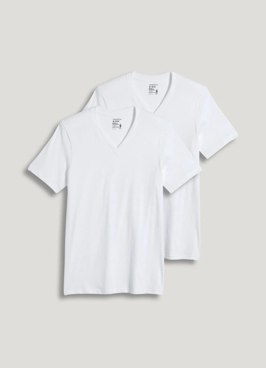 Jockey® Classic Tall Man V-Neck 2 pack Jockey® Classic Tall Man V-Neck 2 Pack -Gustwillers Clothing Shop Jockey Classic Tall Man V Neck 2 pack WHITE 1 03052.1710452164