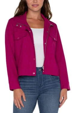 Liverpool Utility Cropped Jacket -Gustwillers Clothing Shop Liverpool Utility Cropped Jacket FUCHSIA 1 36451.1711550461