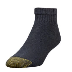 Men's Gold Toe Cotton Quarter Sock - 6 Pack -Gustwillers Clothing Shop Men s Gold Toe Cotton Quarter Sock 6 Pack BLACK 1 37939.1710890951