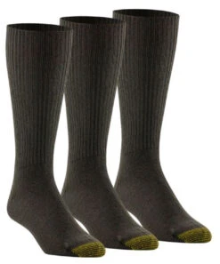 Mens Gold Toe Fluffy Crew Socks - 3 Pack -Gustwillers Clothing Shop Mens Gold Toe Fluffy Crew Socks 3 Pack BROWN 1 09010.1717462731