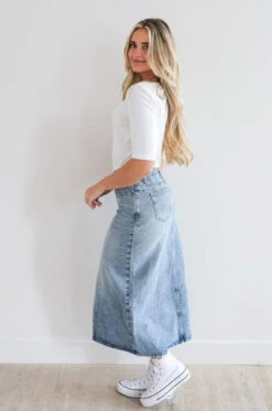 Mikarose Maxi Denim Skirt -Gustwillers Clothing Shop Mikarose Maxi Denim Skirt MEDIUMWA 2 59525.1710523713