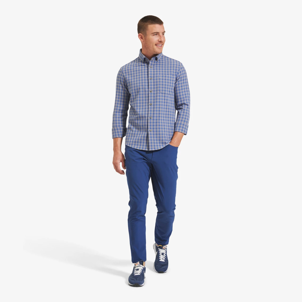 Mizzen and Main Blue City Flannel Shirt Mizzen And Main Blue City Flannel Shirt -Gustwillers Clothing Shop Mizzen and Main Blue City Flannel Shirt S 3 15539.1711486700