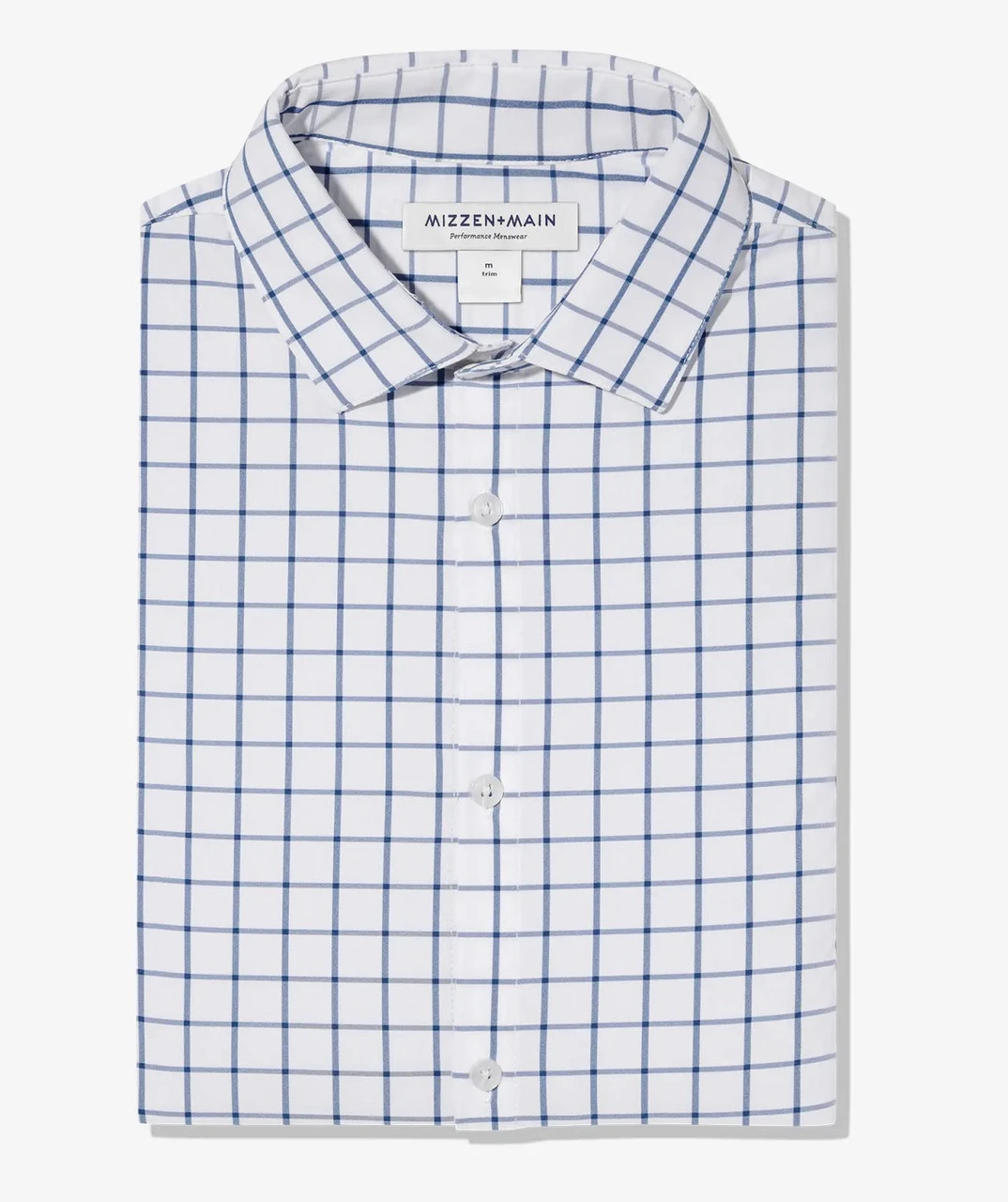 Mizzen and Main White Navy Windowpane Shirt Mizzen And Main White Navy Windowpane Shirt -Gustwillers Clothing Shop Mizzen and Main White Navy Windowpane Shirt S 2 74116.1717012591