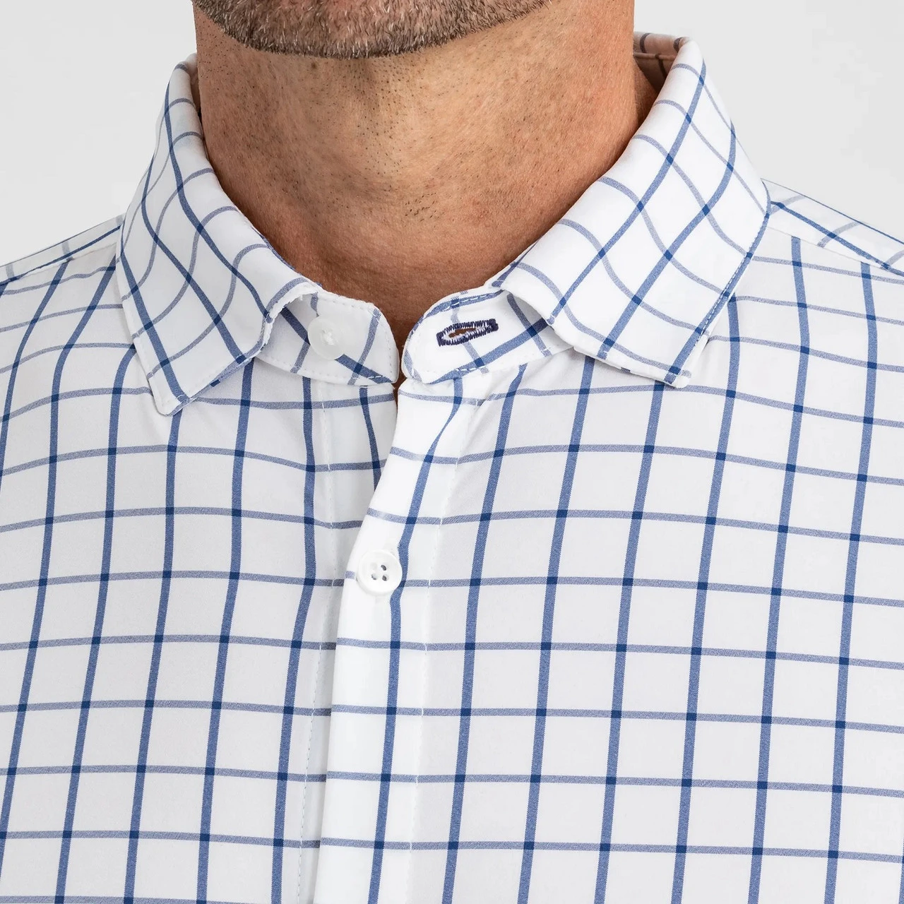 Mizzen and Main White Navy Windowpane Shirt Mizzen And Main White Navy Windowpane Shirt -Gustwillers Clothing Shop Mizzen and Main White Navy Windowpane Shirt S 4 85415.1717012593
