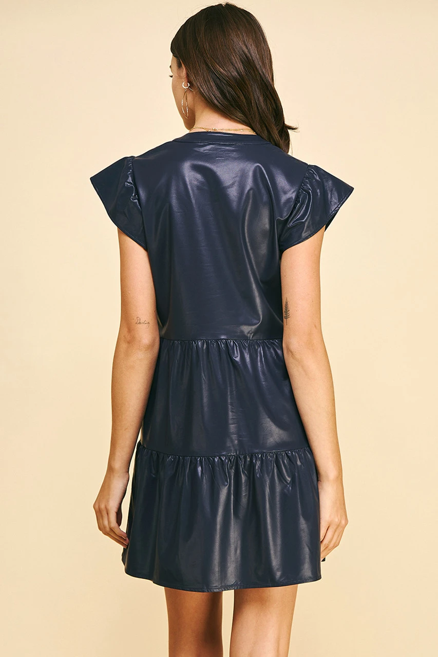 PU Leather Tiered Dress PU Leather Tiered Dress -Gustwillers Clothing Shop PU Leather Tiered Dress DEEPNAVY 3 39926.1710521978