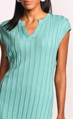 Pink Martini Ribbed Hazel Dress -Gustwillers Clothing Shop Pink Martini Ribbed Hazel Dress TEAL 3 77728.1713214354