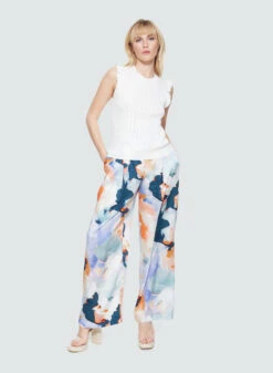 Pleated Wide Leg Pant -Gustwillers Clothing Shop Pleated Wide Leg Pant BLUE 3 59449.1710520602