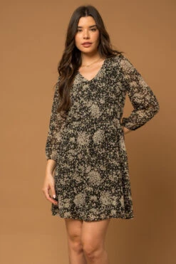 Printed Mini Dress -Gustwillers Clothing Shop Printed Mini Dress BLACK 2 73346.1710518953