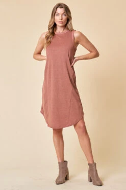 Rounded Hem Knit Dress -Gustwillers Clothing Shop Rounded Hem Knit Dress BRICKBRO 4 00007.1711549832