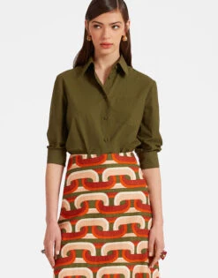 Boy Shirt Solid Camouflage In Crisp Poplin 3 Boy Shirt Solid Camouflage In Crisp Poplin -Gustwillers Clothing Shop SHI0001COT043SOLID GR08 3