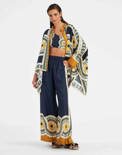 Foulard Shirt Mudejar Placée Blue in Silk Twill Foulard Shirt Mudejar Placée Blue In Silk Twill -Gustwillers Clothing Shop SHI0059SIL006MUD01 BU03 3