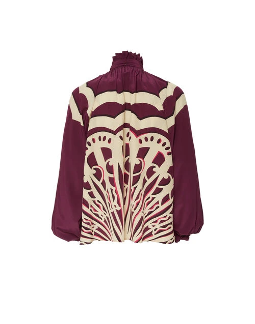 Cerere Blouse Fans Placée Purple in Crepe De Chine Cerere Blouse Fans Placée Purple In Crepe De Chine -Gustwillers Clothing Shop SHI0086CRE002FAN03 PU01 6