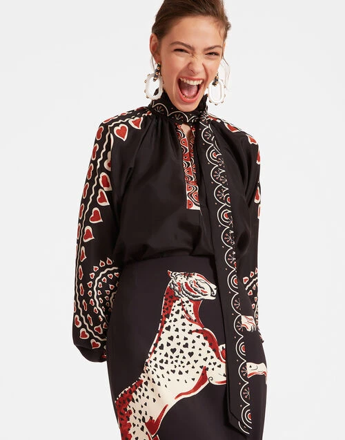 Cerere Blouse Gattopardo Placée Black in Silk Voile Cerere Blouse Gattopardo Placée Black In Silk Voile -Gustwillers Clothing Shop SHI0086SIL009GAT01 BL01 0
