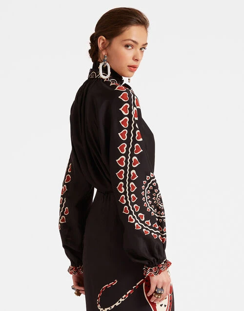 Cerere Blouse Gattopardo Placée Black in Silk Voile Cerere Blouse Gattopardo Placée Black In Silk Voile -Gustwillers Clothing Shop SHI0086SIL009GAT01 BL01 1