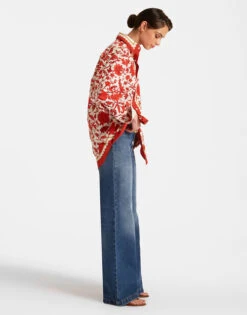 Better Than Your Boyfriend's Shirt Dragonflower Placée Red In Summer Poplin -Gustwillers Clothing Shop SHI0092COT039DRE05 RE01 3