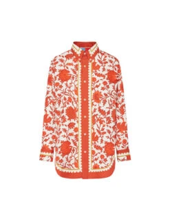 Better Than Your Boyfriend's Shirt Dragonflower Placée Red In Summer Poplin -Gustwillers Clothing Shop SHI0092COT039DRE05 RE01 5