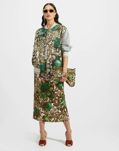 Pencil Skirt Anemone Pink in Shot Cotton Pencil Skirt Anemone Pink In Shot Cotton -Gustwillers Clothing Shop SKI0011COT005ANE02 GR05 2