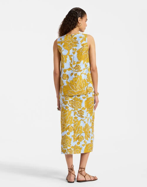 Pencil Skirt Tangle Light Blue in Shot Cotton Pencil Skirt Tangle Light Blue In Shot Cotton -Gustwillers Clothing Shop SKI0011COT005TAN01 BU01 1