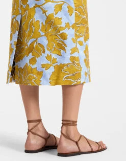 Pencil Skirt Tangle Light Blue In Shot Cotton 5 Pencil Skirt Tangle Light Blue In Shot Cotton -Gustwillers Clothing Shop SKI0011COT005TAN01 BU01 5