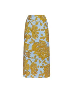 Pencil Skirt Tangle Light Blue In Shot Cotton 6 Pencil Skirt Tangle Light Blue In Shot Cotton -Gustwillers Clothing Shop SKI0011COT005TAN01 BU01 7