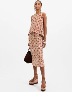 Pencil Skirt Ventaglio In Shot Cotton -Gustwillers Clothing Shop SKI0011COT005 VEN0001 2