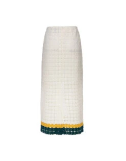 Pencil Skirt Clover White In Embroidered Cotton -Gustwillers Clothing Shop SKI0011EMB030CLO04 WH01 5
