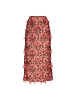 Pencil Skirt Grove Kaki/Pink In Jacquard -Gustwillers Clothing Shop SKI0011JCQ043GRV03 PI01 4