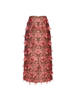 Pencil Skirt Grove Kaki/Pink In Jacquard -Gustwillers Clothing Shop SKI0011JCQ043GRV03 PI01 5