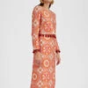 Pencil Skirt Sun Orange In Jacquard
