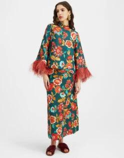 A-Long Skirt Hottie Emerald In Cady Wool